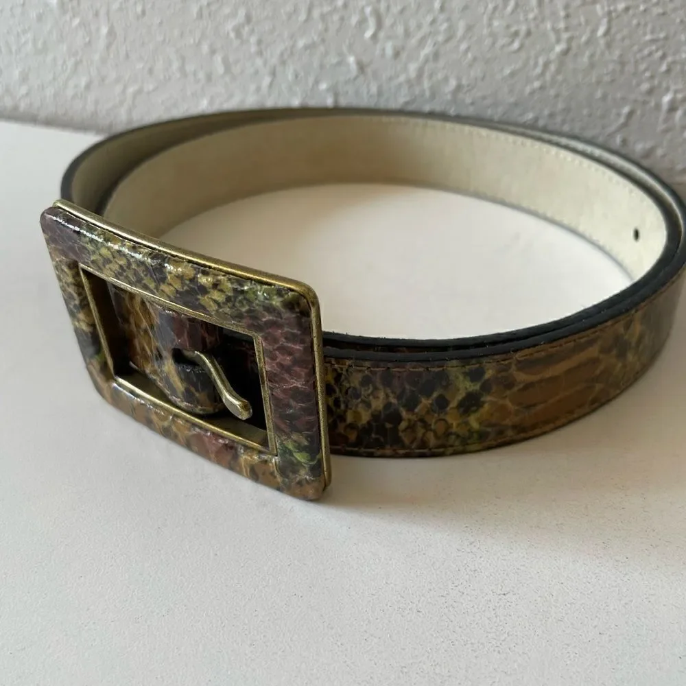 Nine West Faux Snake Skin Leather Belt Size M EUC